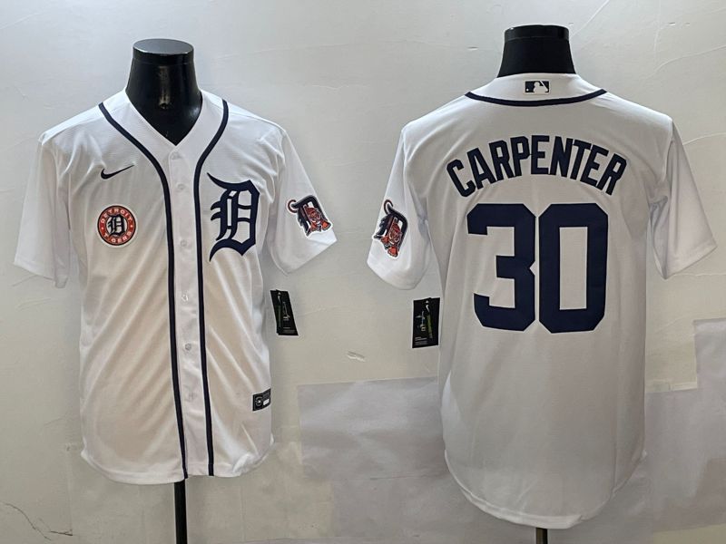 Men Detroit Tigers #30 Carpenter White Game 2025 Nike MLB Jersey style 3115